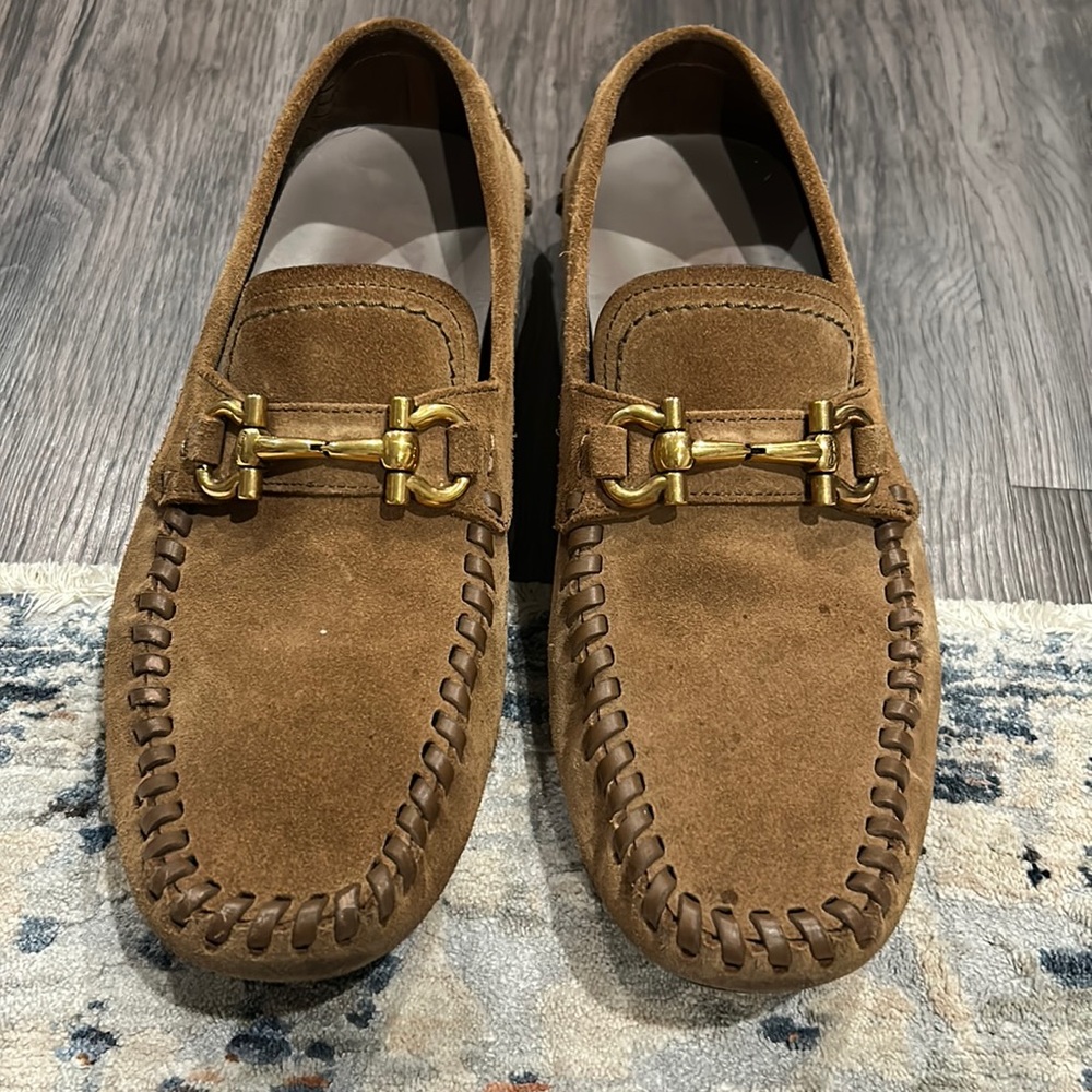 Salvatore Ferragamo Parigi Gancini Suede Drivers Size 9.5